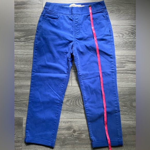 Soft Surroundings Blue Stretch Pull On Cuffed Pants Size S Spring Summer Casual - Picture 5 of 7